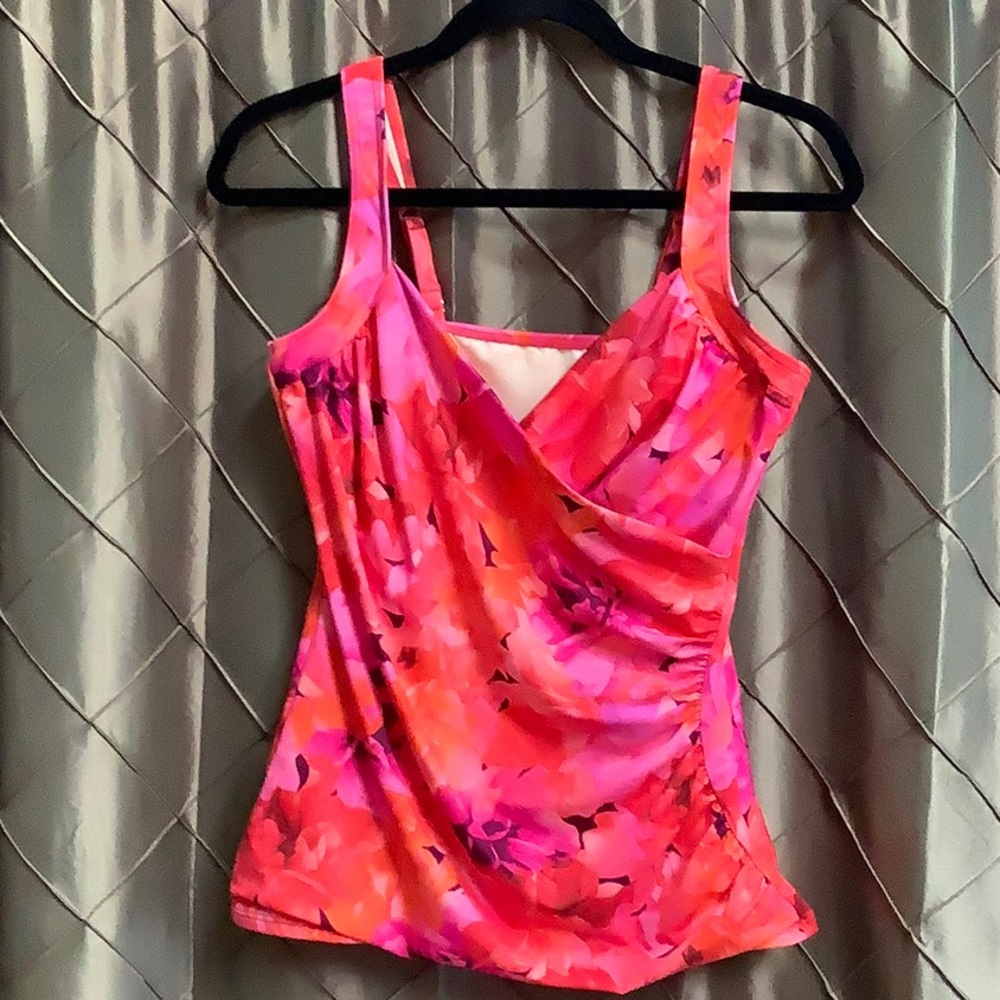 4 Pc SWIM MASHUP: Talbots Miraclesuit Shaping Tankini + Bikini Top + 2 Bottoms - Picture 4 of 16